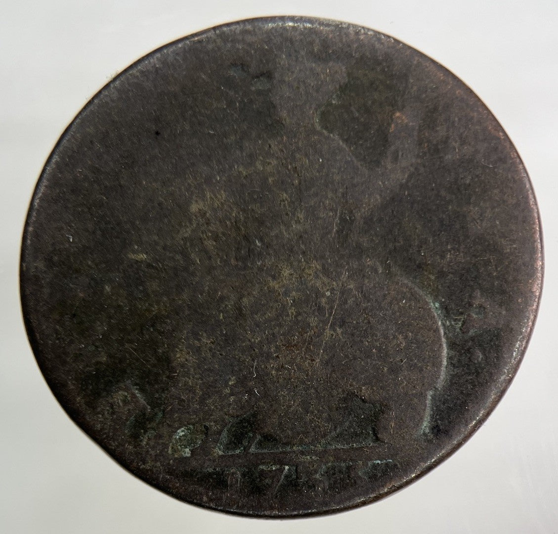 1735 George II 2nd Half - Penny Coin | Fair Grade