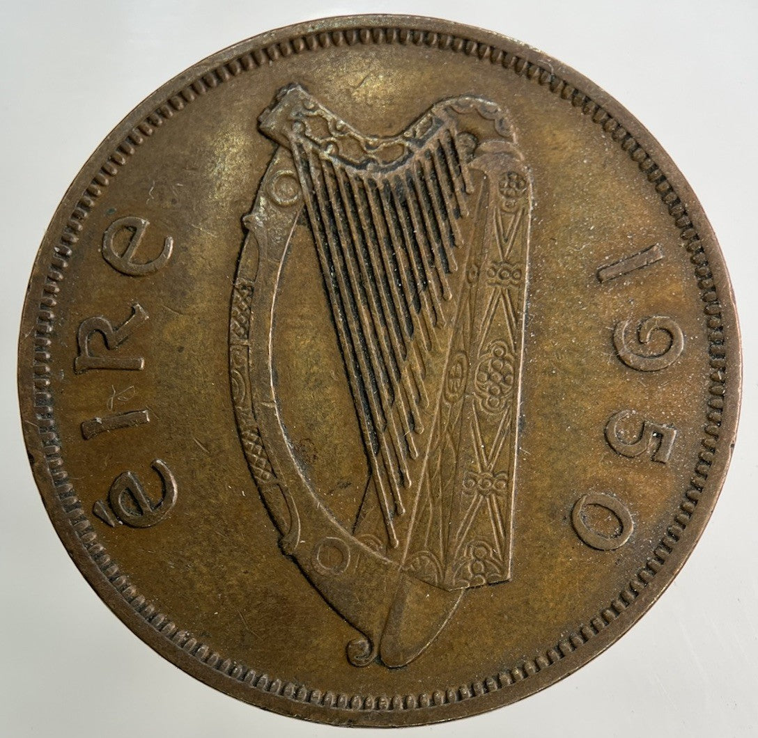 1950 Irish Ireland One Penny Coin | Fine Collectable Grade
