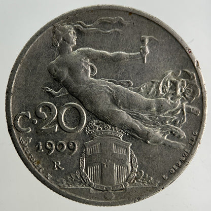1909 Italy 20 Centesimi Coin | Fine Collectable Grade