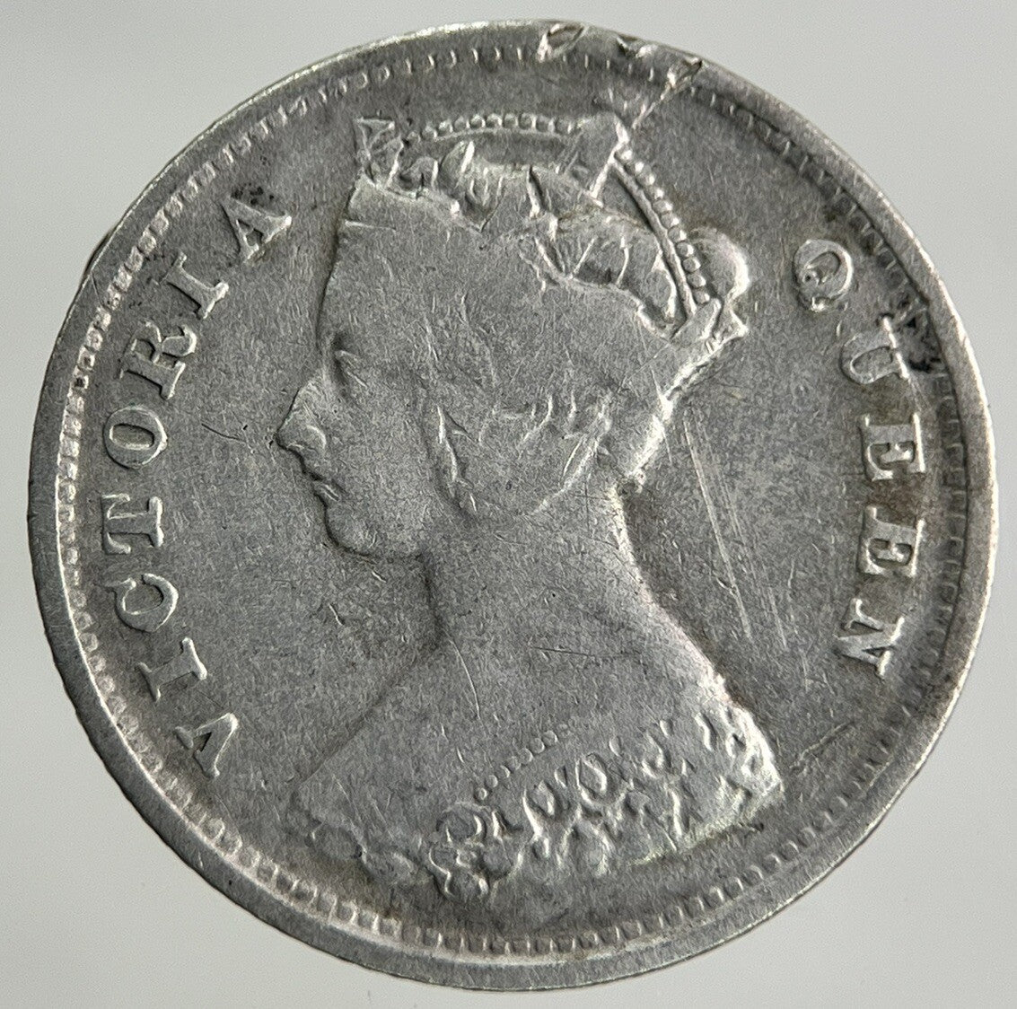 1901 Hong Kong 10 Cents Silver Coin | Fine Collectable Grade