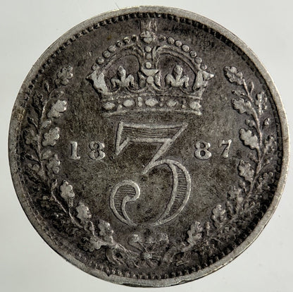 1887 Victoria Threepence Silver Coin | Fine Collectable Grade
