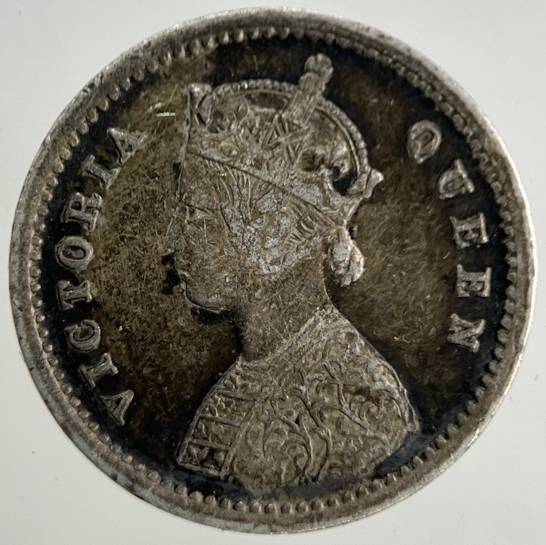 1862 India 2 Annas Silver Coin | Fine Collectable Grade