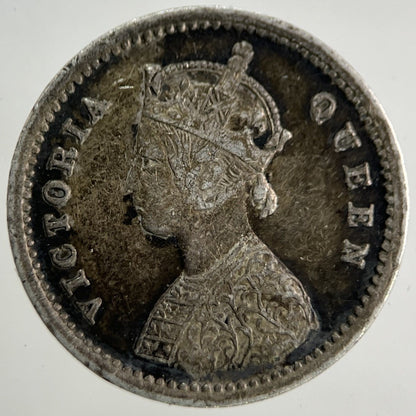1862 India 2 Annas Silver Coin | Fine Collectable Grade