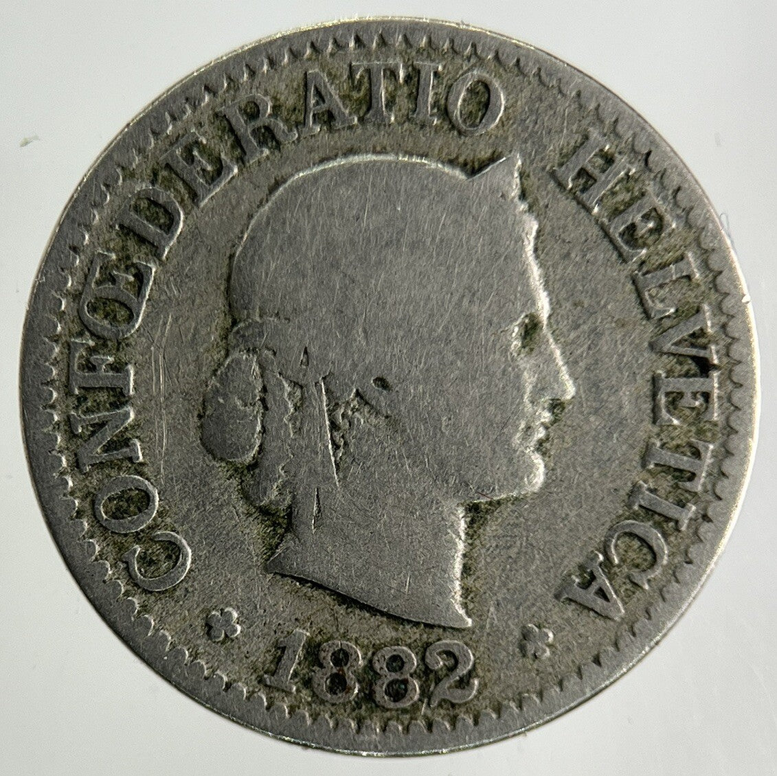 1882 Switzerland Swiss 10 Rappen Coin | Collectable Grade