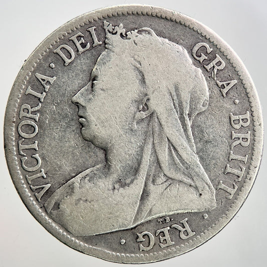 1894 Victoria Half - Crown Silver Coin | Fair Grade | a1154