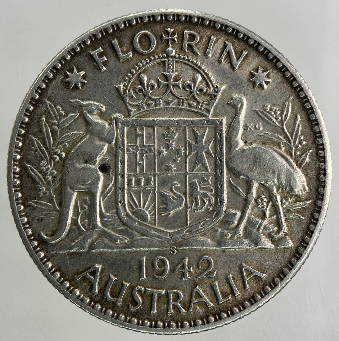 1942 - S Australia Florin Silver Coin | Fine Collectable Grade