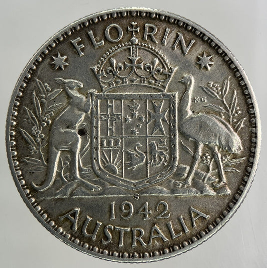 1942 - S Australia Florin Silver Coin | Fine Collectable Grade