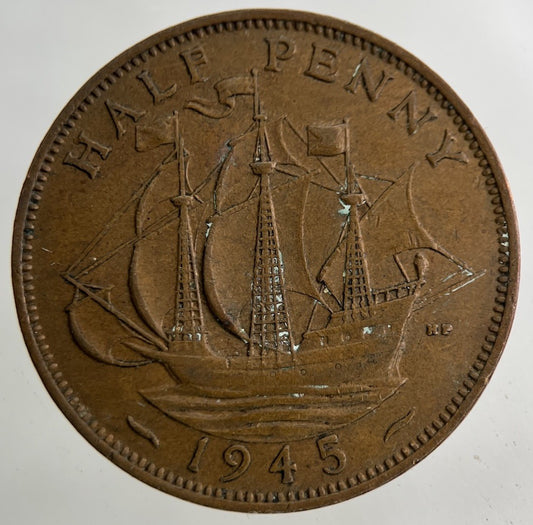 1945 George VI Half - Penny Coin | Fine Collectable Grade
