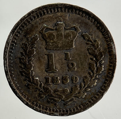 1839 Victoria Three Half Pence 1 1/2 Silver Coin | Collectable Grade