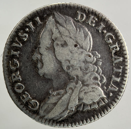 1757 George II 2nd Sixpence Silver Coin | Fine Collectable Grade