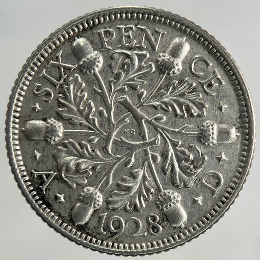 1928 George V Sixpence Silver Coin | Fine Collectable Grade