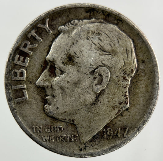1947 US USA Roosevelt Dime Silver Coin | Collectable Grade