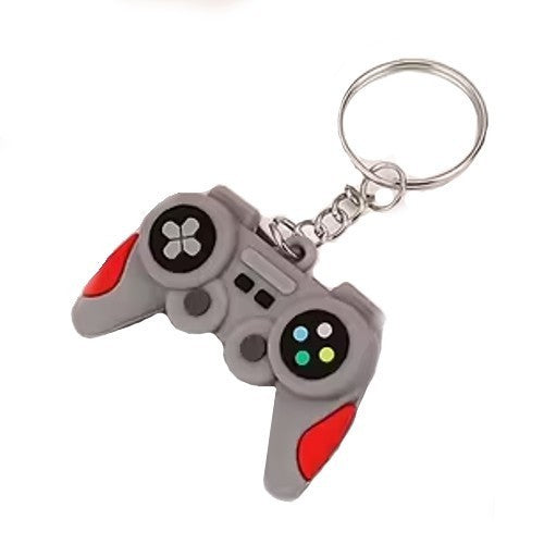 Retro Grey Video Game Controller Shaped Keyring Premium Keychain Gift UK