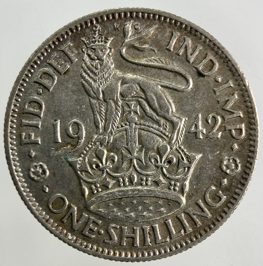 1942 George VI Shilling Silver Coin | Fine Collectable Grade