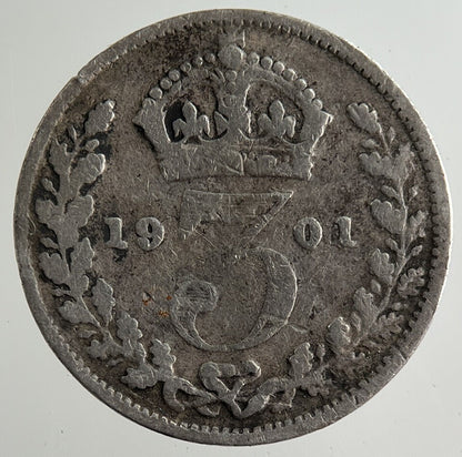 1901 Victoria Threepence Silver Coin | Collectable Grade