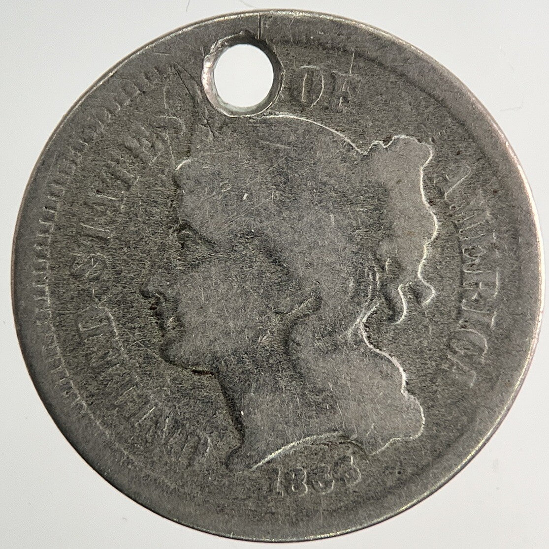 1864 US USA III 3 Cent Coin | Collectable Grade