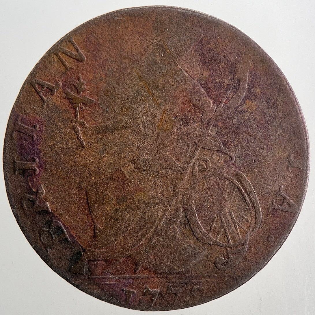 1775 George 3rd III Half - Penny British Coin | Fine Collectable Grade a9087