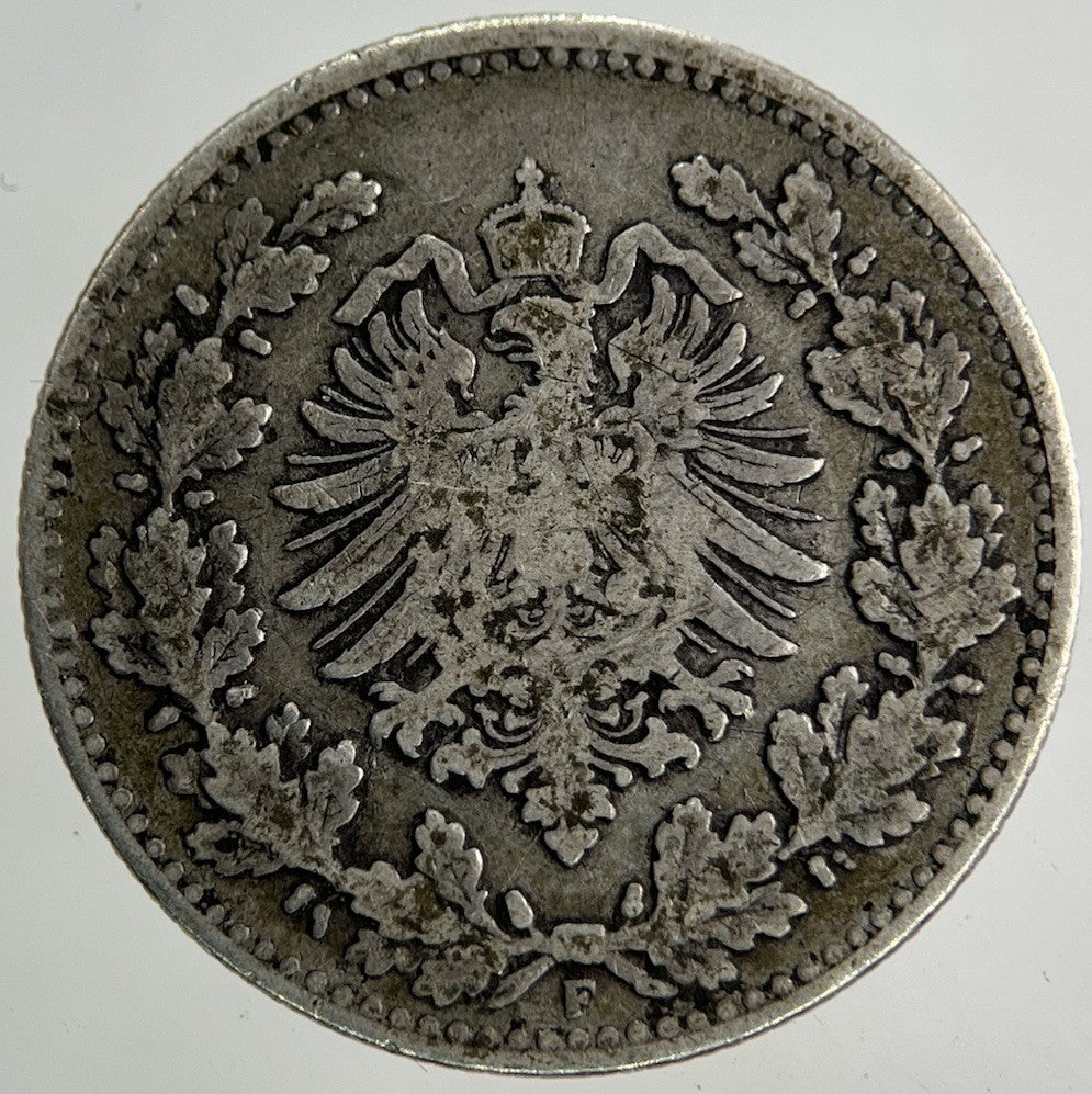 1877 Germany 50 Pfennig Silver Coin | Fine Collectable Grade