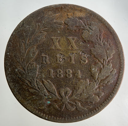1884 Portugal XX 20 Reis Coin | Collectable Grade