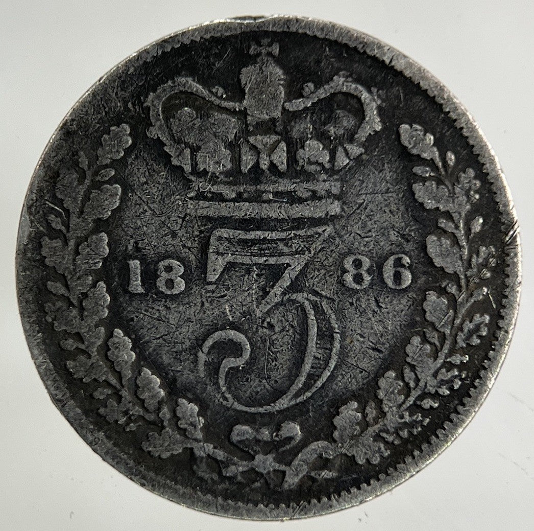 1886 Victoria Threepence Silver Coin | Fine Collectable Grade