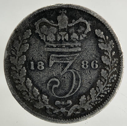 1886 Victoria Threepence Silver Coin | Fine Collectable Grade
