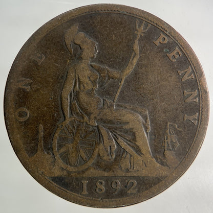 1892 Victoria One Penny Coin | Collectable Grade
