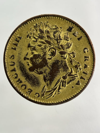 1825 Gilded George IV Farthing Coin | Very High Grade