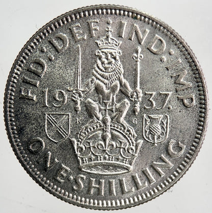 1937 George VI British Shilling Silver Coin | Very Fine Grade | a6413