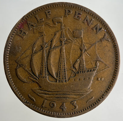 1943 George VI Half - Penny Coin | Collectable Grade