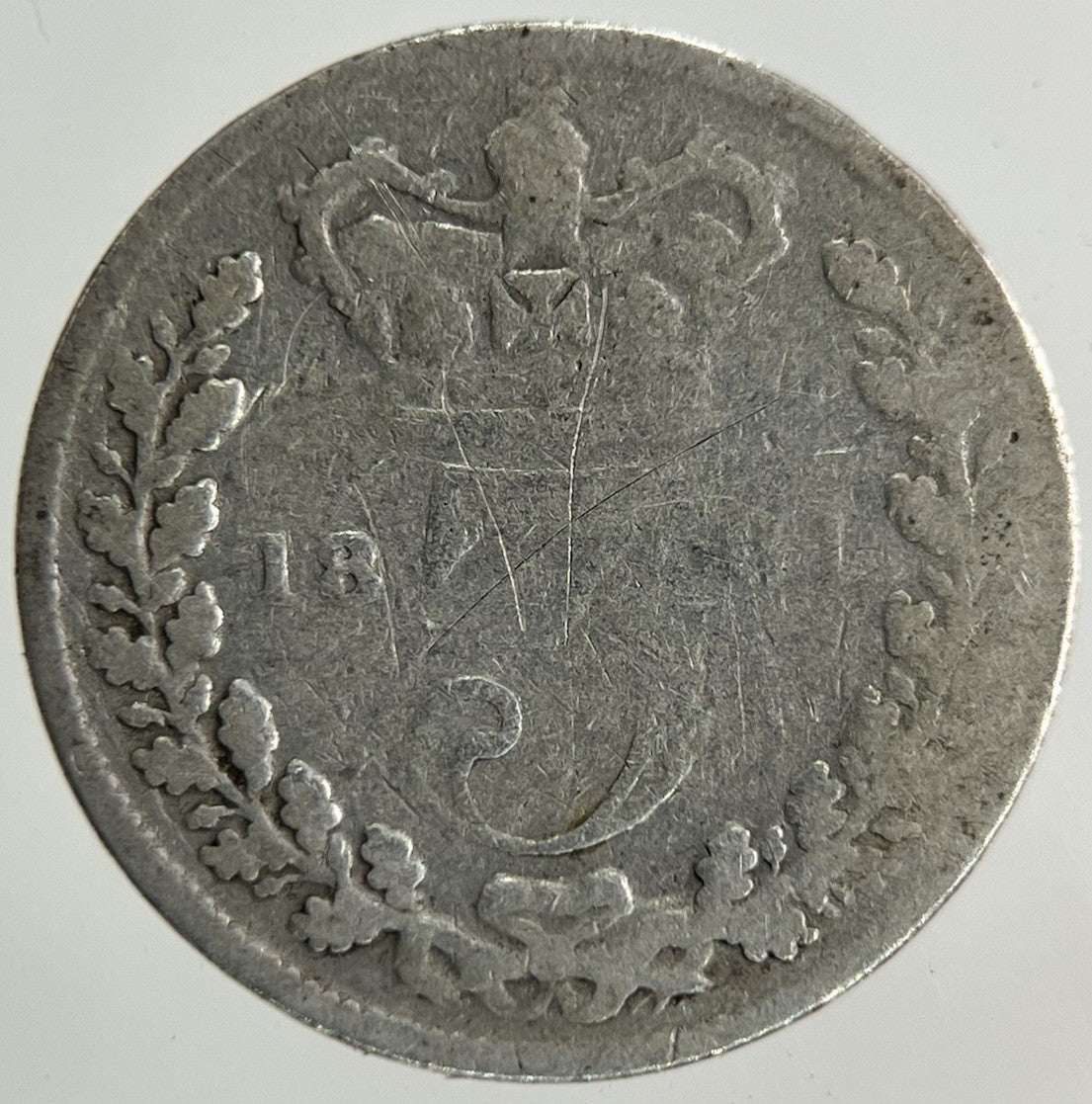 1861 Victoria Threepence Silver Coin | Fair Grade