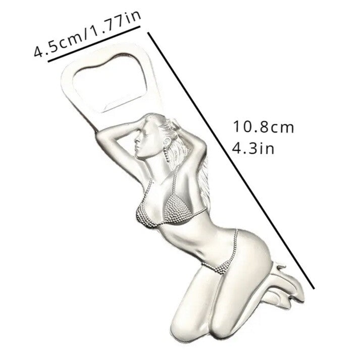 Metal Woman In Bikini Bottle Opener Fridge Magnet Premium Gift UK