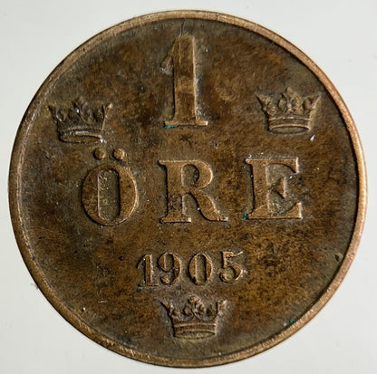 1905 Sweden 1 Ore Coin | Very High Grade