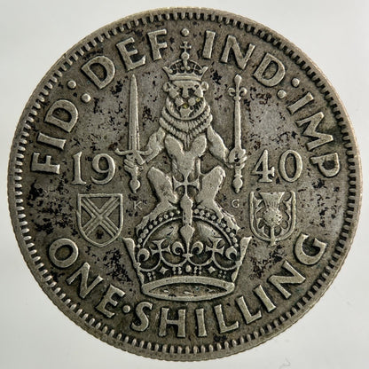 1940 George VI Shilling Silver Coin | Fine Collectable Grade