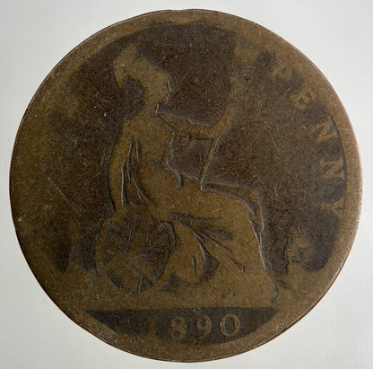 1890 Victoria One Penny Coin | Fair Grade