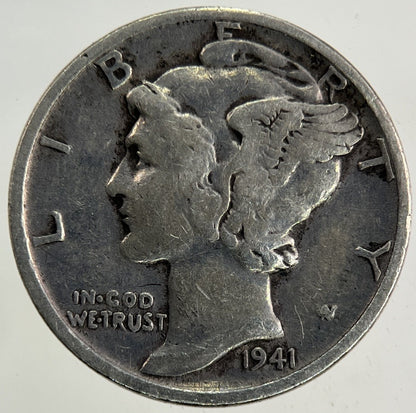 1941 US USA Mercury Dime Silver Coin | Fine Collectable Grade