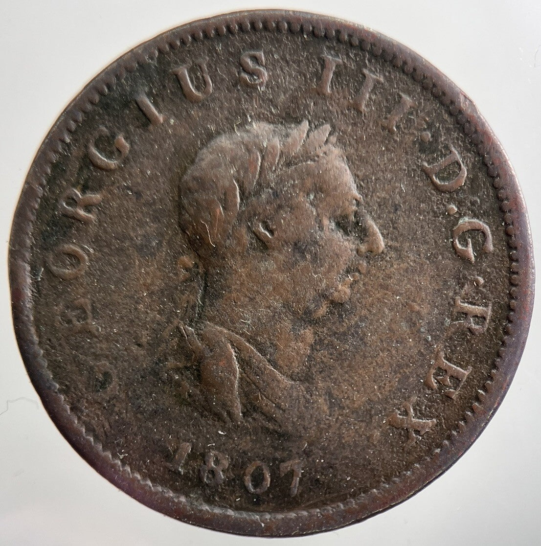 1807 George 3rd III Half - Penny British Coin | Collectable Grade | a3358