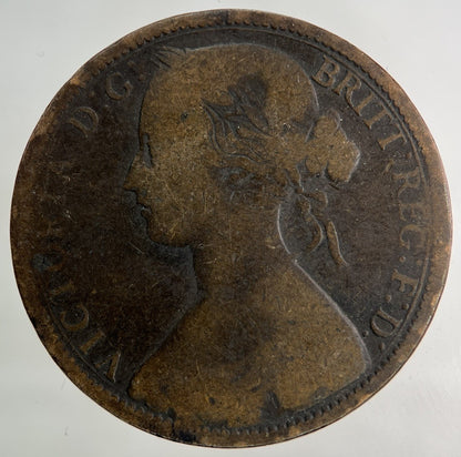 1862 Victoria One Penny Coin | Collectable Grade