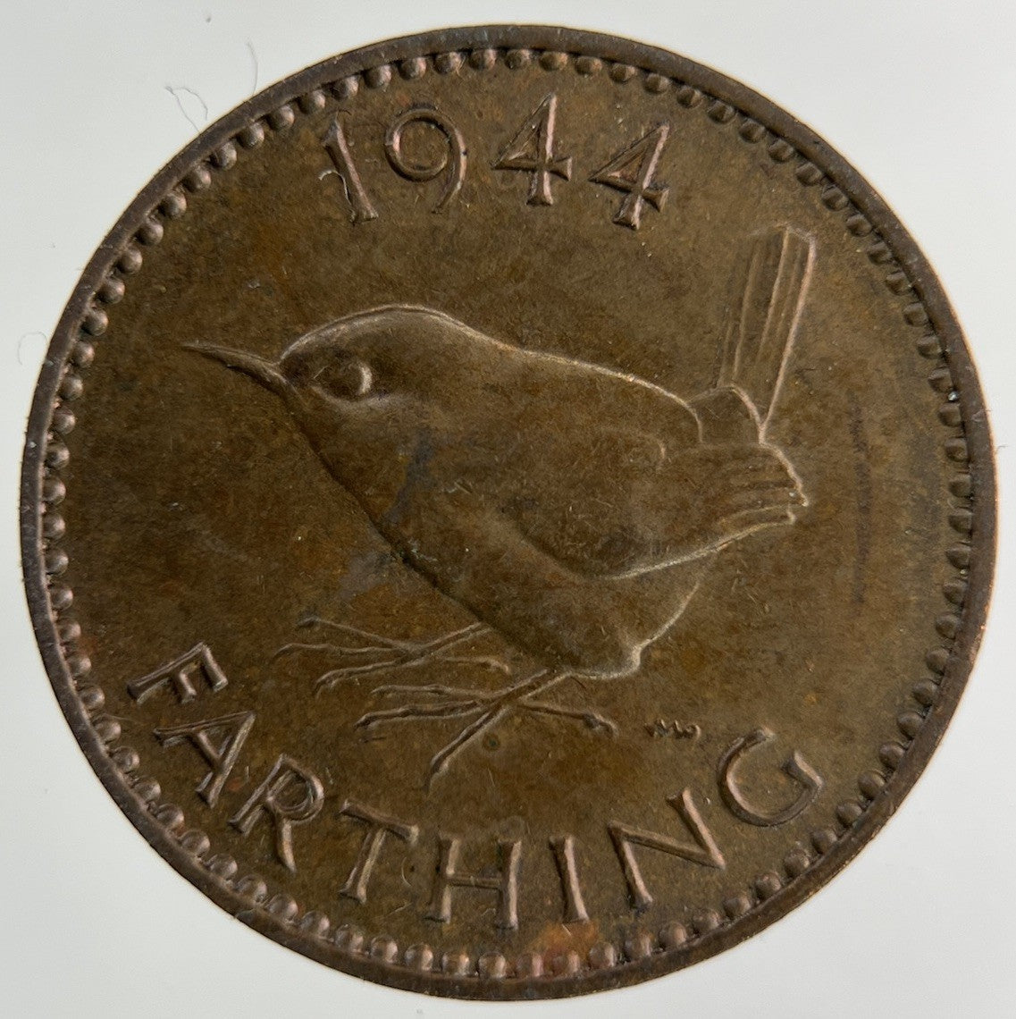 1944 George VI Wren Farthing Coin | Fine Collectable Grade