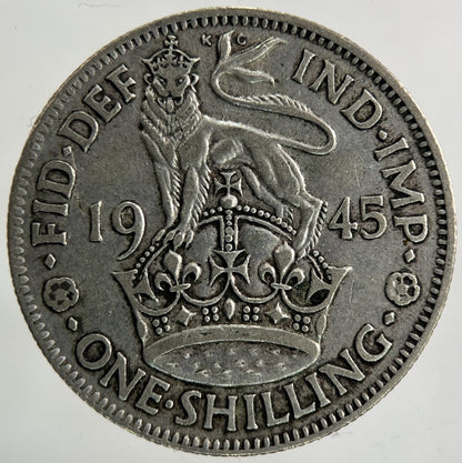 1945 George VI Shilling Silver Coin | Fine Collectable Grade