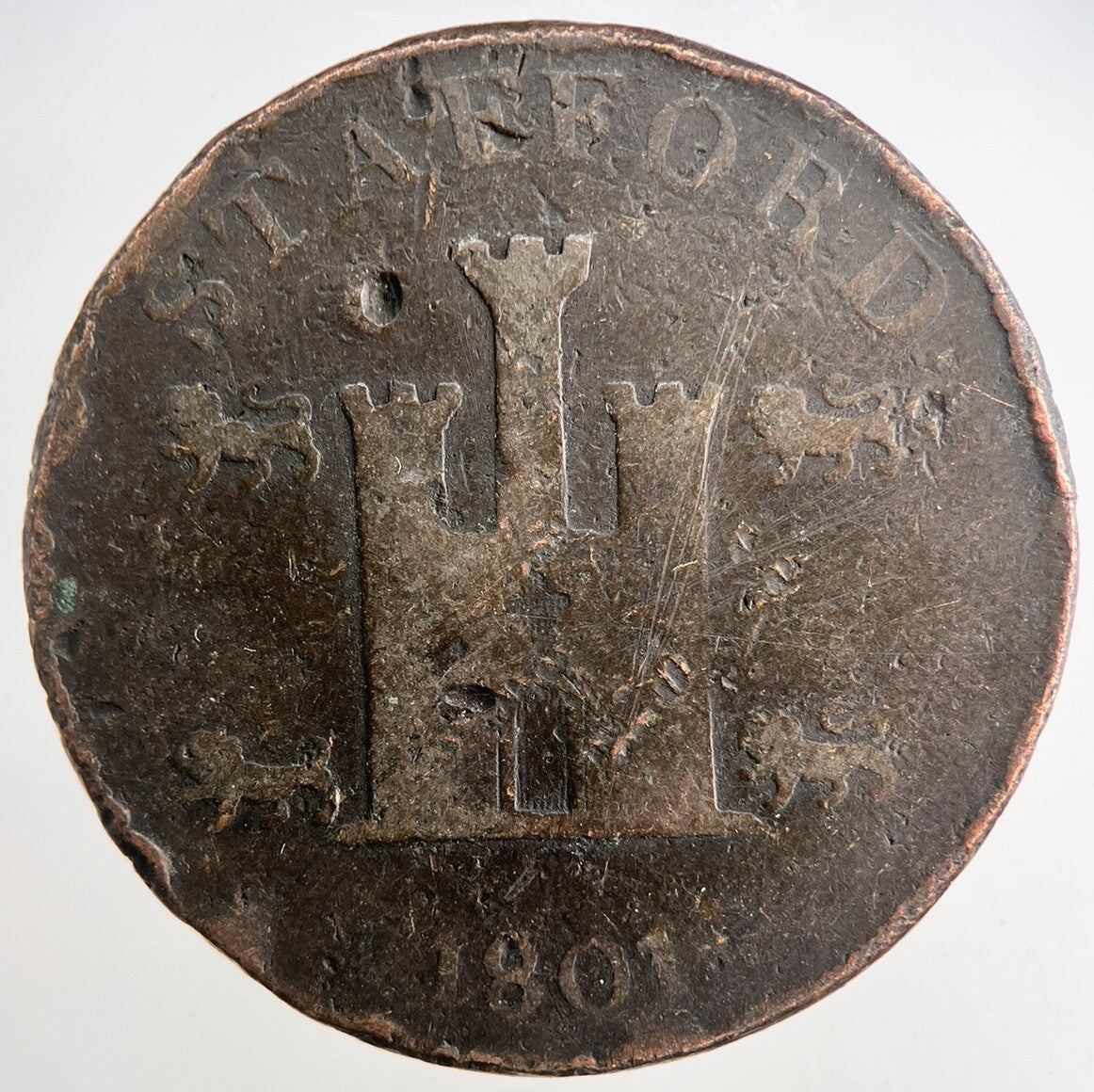 1801 Stafford One Penny Token Coin | Collectable Grade | a9184