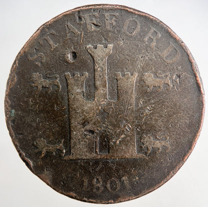 1801 Stafford One Penny Token Coin | Collectable Grade | a9184