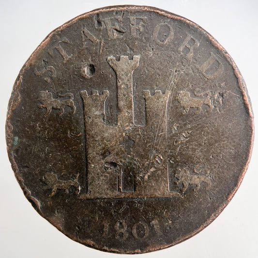 1801 Stafford One Penny Token Coin | Collectable Grade | a9184