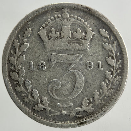 1891 Victoria Threepence Silver Coin | Collectable Grade