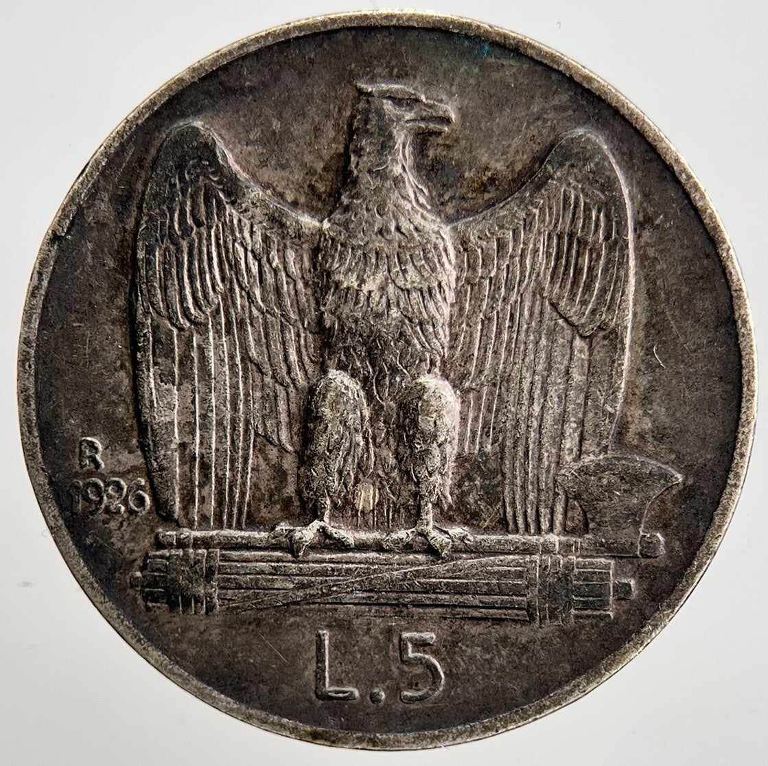 1926 - R Italy 5 Lira Silver Coin | Fine Collectable Grade