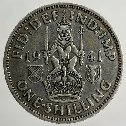 1941 George VI Shilling Silver Coin | Fine Collectable Grade