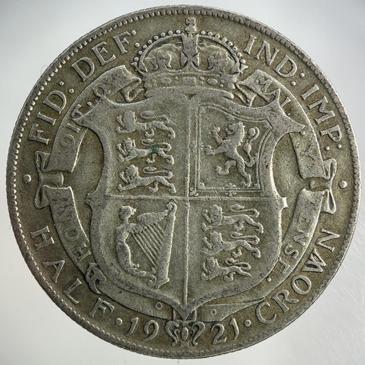 1921 George V Half - Crown Silver Coin | Fine Collectable Grade