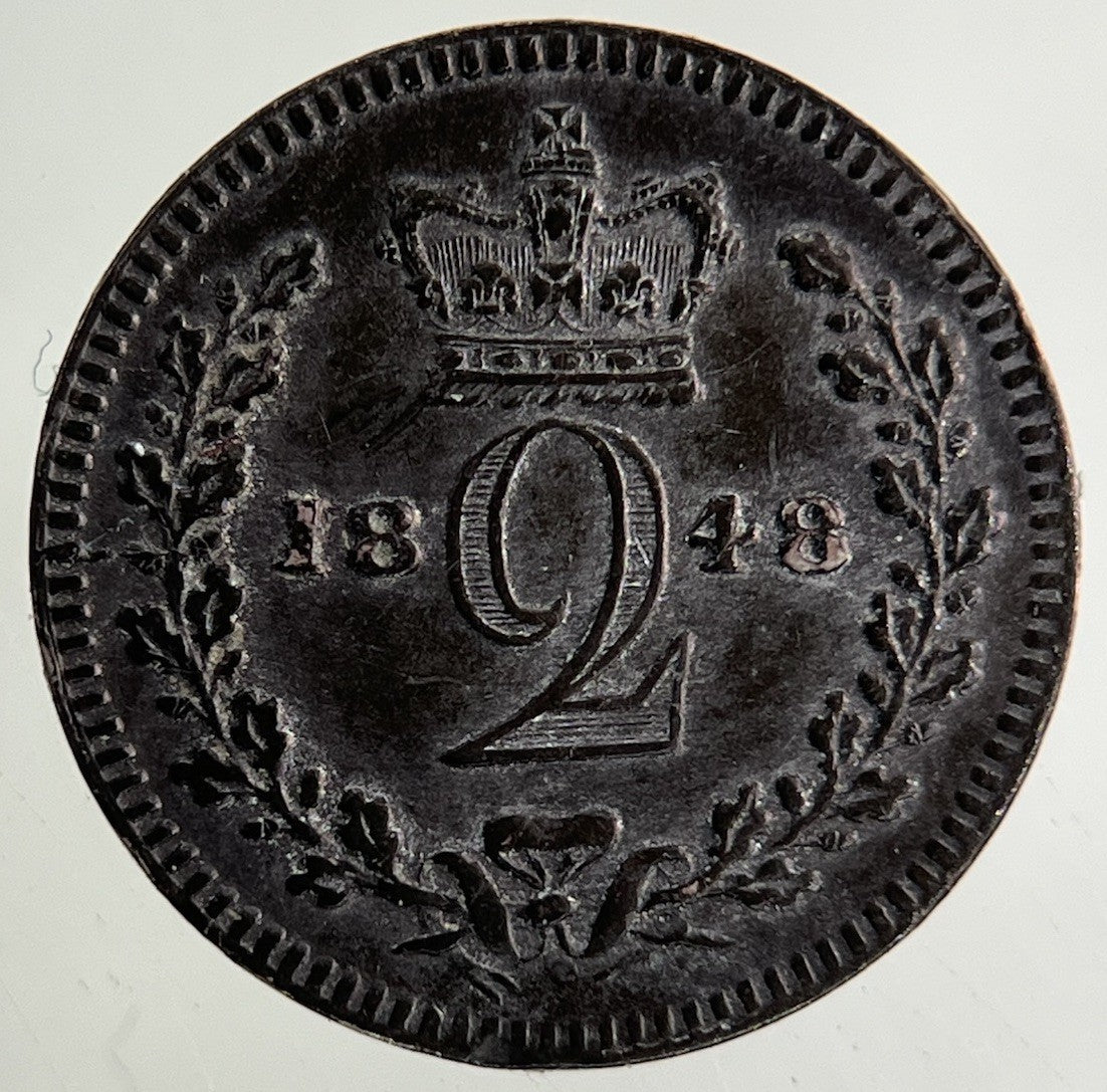 1848 Victoria Maundy Two - Pence Silver Coin | Very High Grade