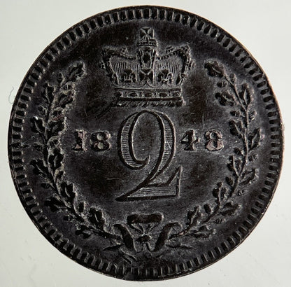 1848 Victoria Maundy Two - Pence Silver Coin | Very High Grade