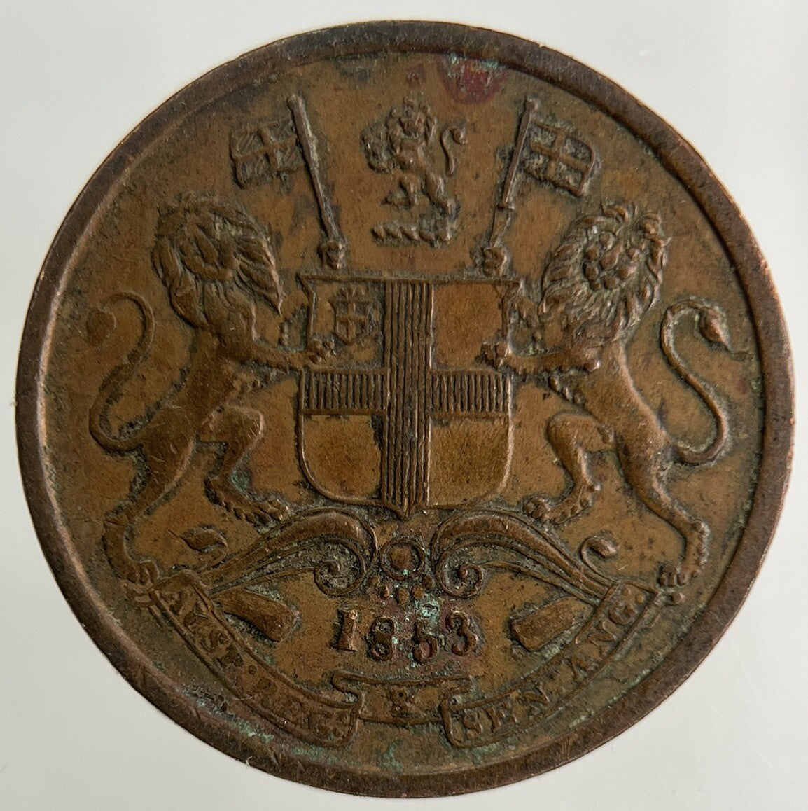 1853 East India Company 1/2 Half Pice Coin | Very High Grade