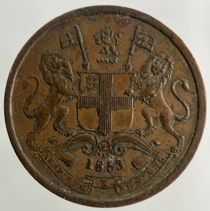 1853 East India Company 1/2 Half Pice Coin | Very High Grade